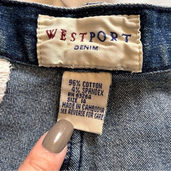 West Port Denim Women Shorts 14 High Waist Stretch Summer Vacation Beach - Picture 6 of 6